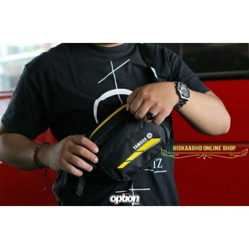 Tas Selempang Yamaha / Waistbag Yamaha / Tas Pinggang Yamaha Option Merch Original
