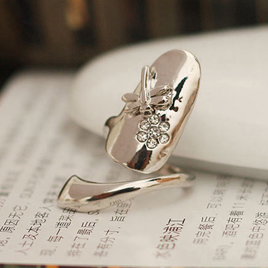 Hu Hu Hu Hu Hu Alat Bantu Pasang Kacamata♡ 1pc Cincin Kuku Bahan Alloy Hias Berlian Imitasi Untuk Pesta