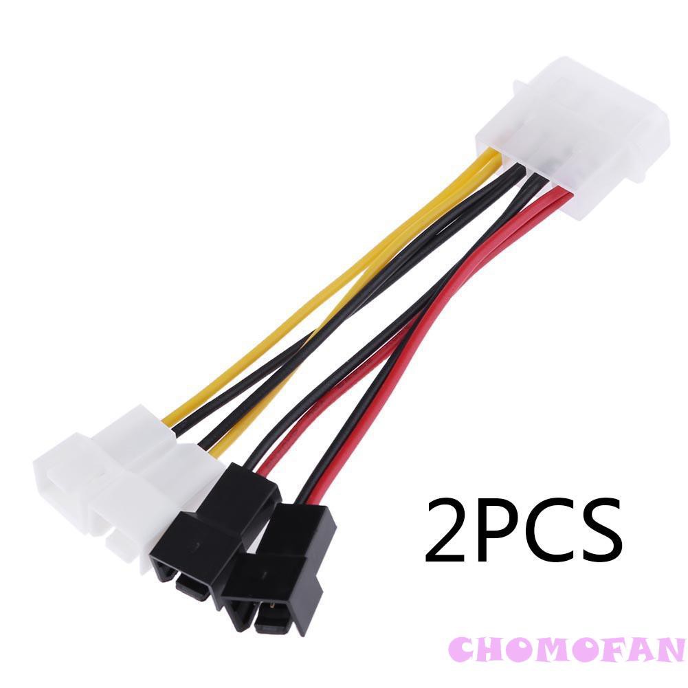 Codcf 2pcs 4 Pin Molex To 3 Pin Fan Power Cable Adapter Connector 12v2 5v2 Shopee Indonesia