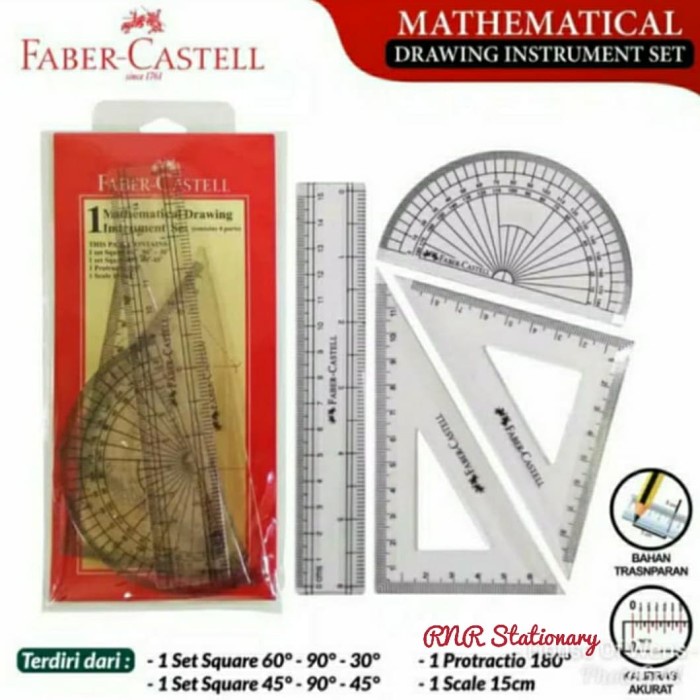 

Bagus Mathematical Drawing Instrument Faber-Castell ( Penggaris Matematika ) Bergaransi