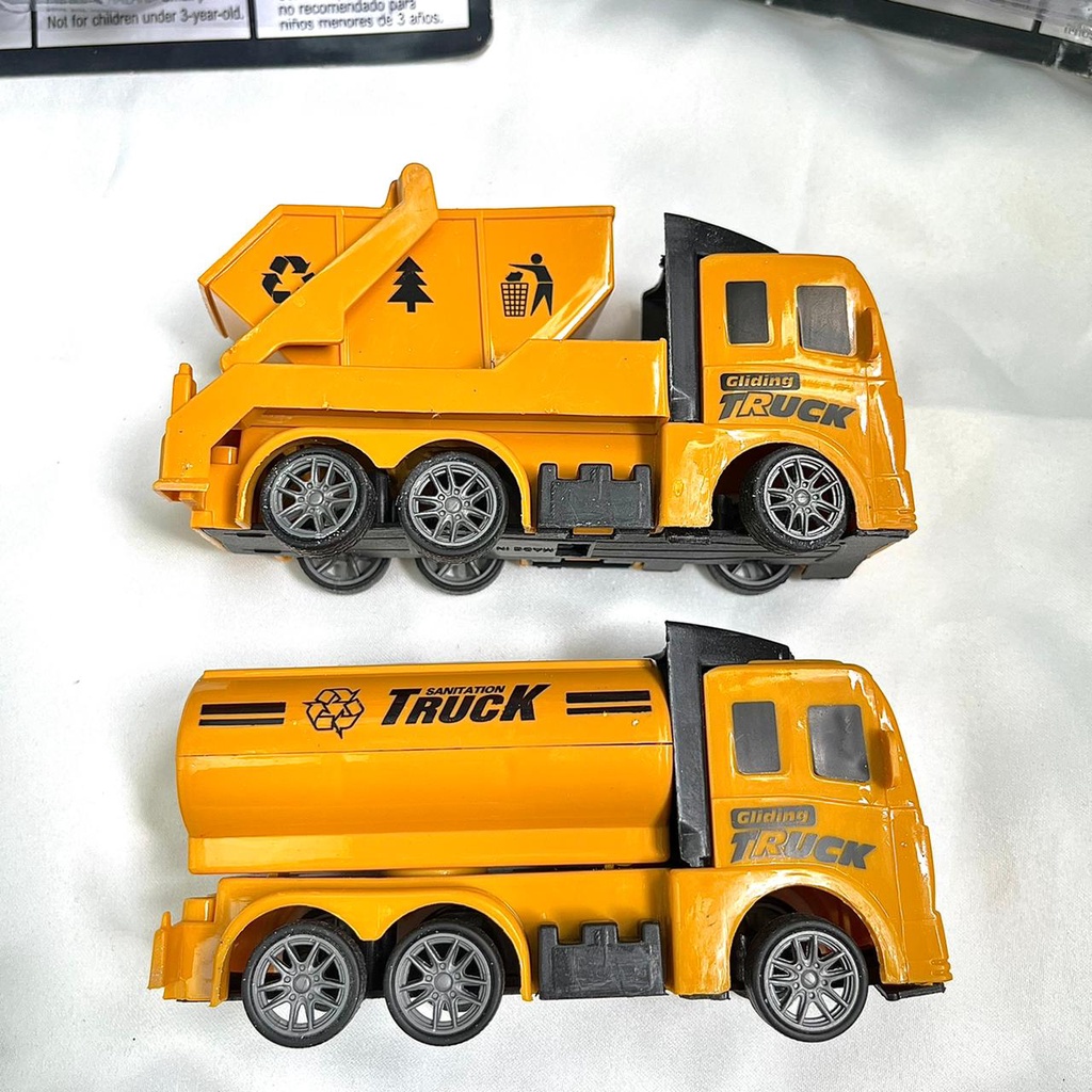 MAINAN MOBIL TRUCK KUNING ISI 2 MAINAN PREMIUM  MOBIL PULL BACK MOBIL TANGKI