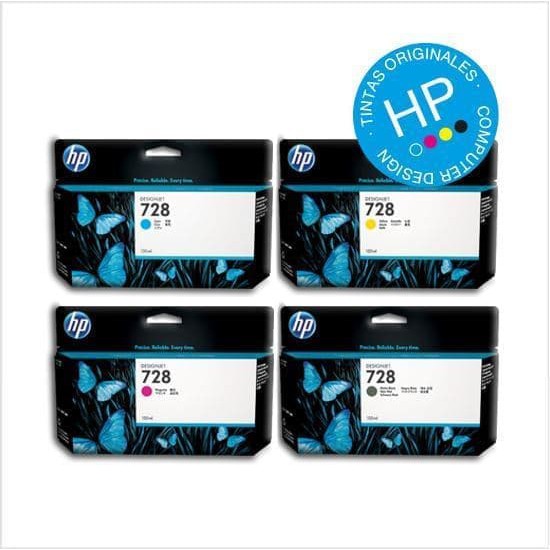 TINTA PLOTTER CARTRIDGE HP 728 (130ml) [B/C/M/Y] BLACK & COLOUR ORIGINAL