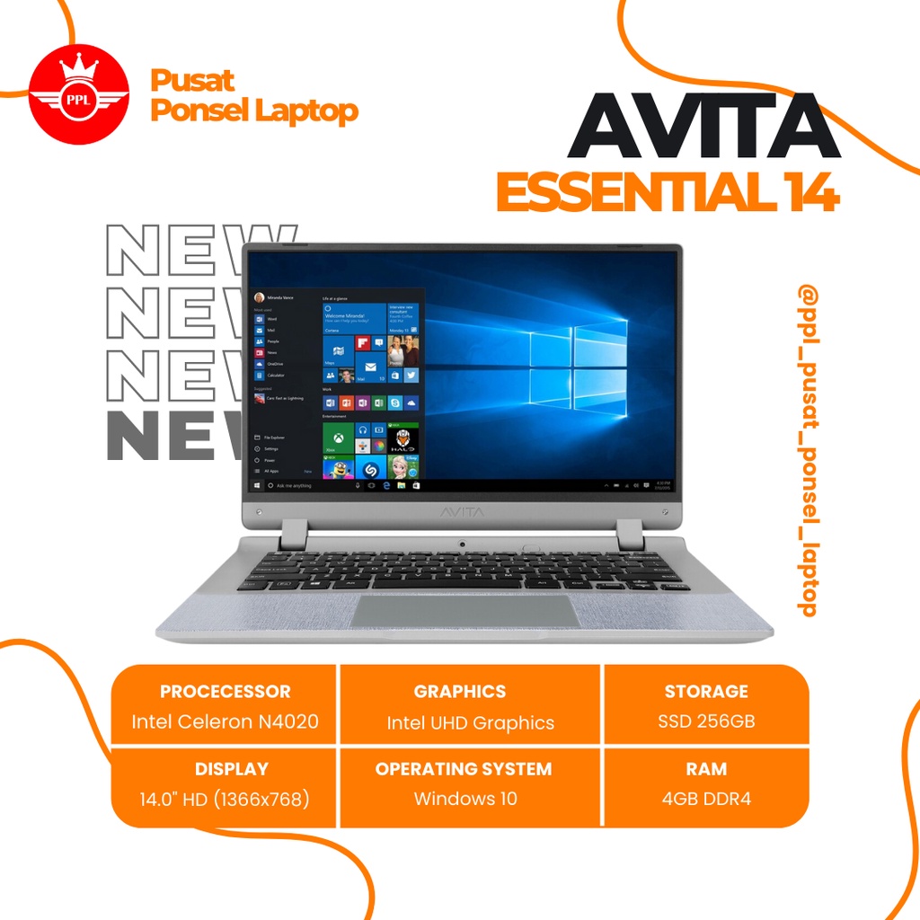 AVITA Essential 14 INTEL CELERON N4020 | 4GB | 256GB SSD |14" | WIN 10