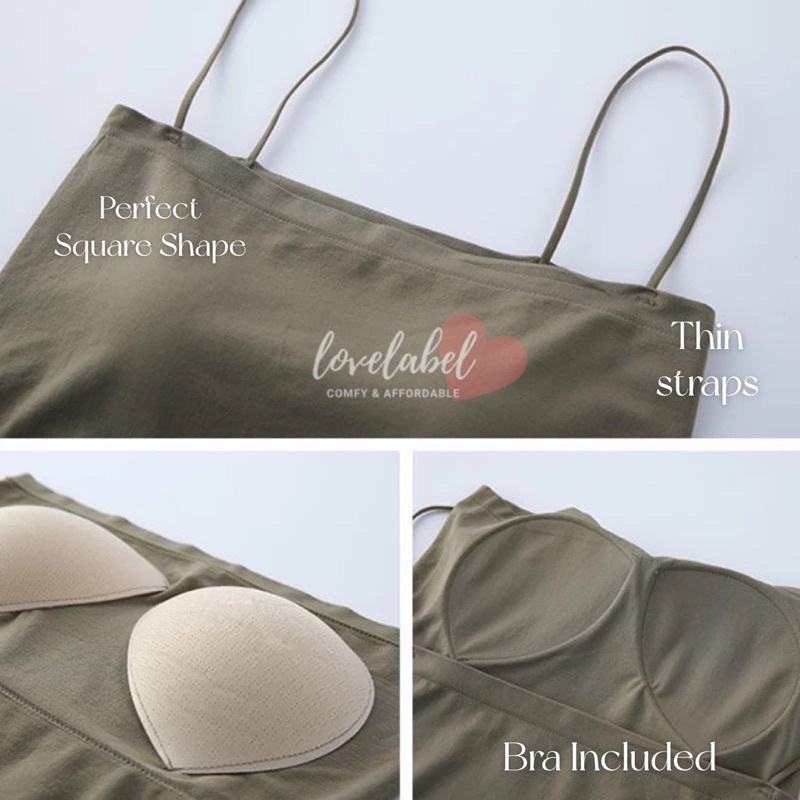 Sandy Bralette Square Tanktop Bra Tali Tipis Spaghetti Tank Top Kotak-5