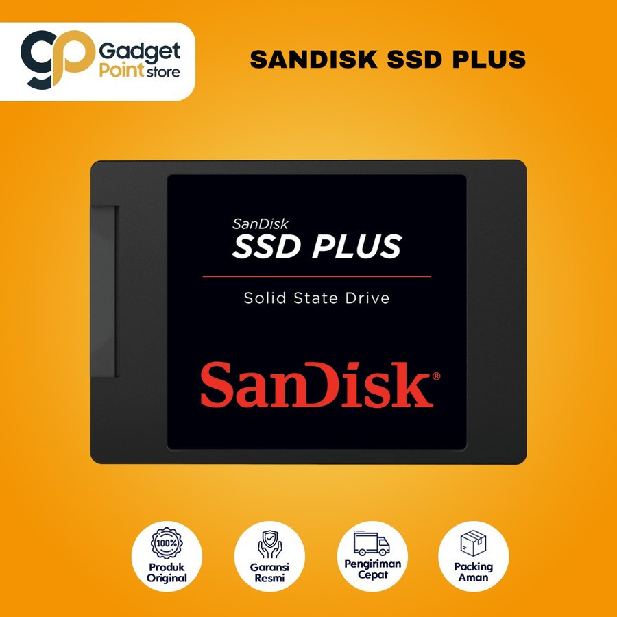 SSD Sandisk Plus 120GB speed Up to 535Mb/s Original - Garansi Resmi 3 Tahun