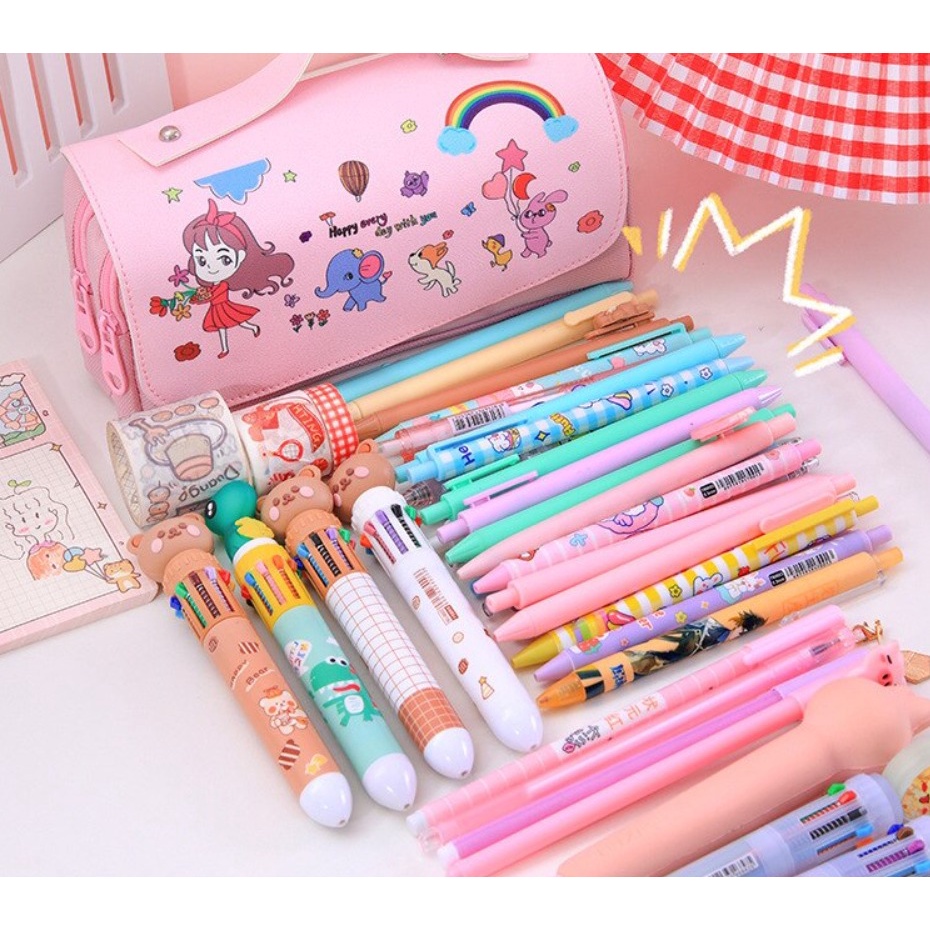 Tempat Kotak Pensil Karakter Lucu Pencil Case Large Capacity CS06