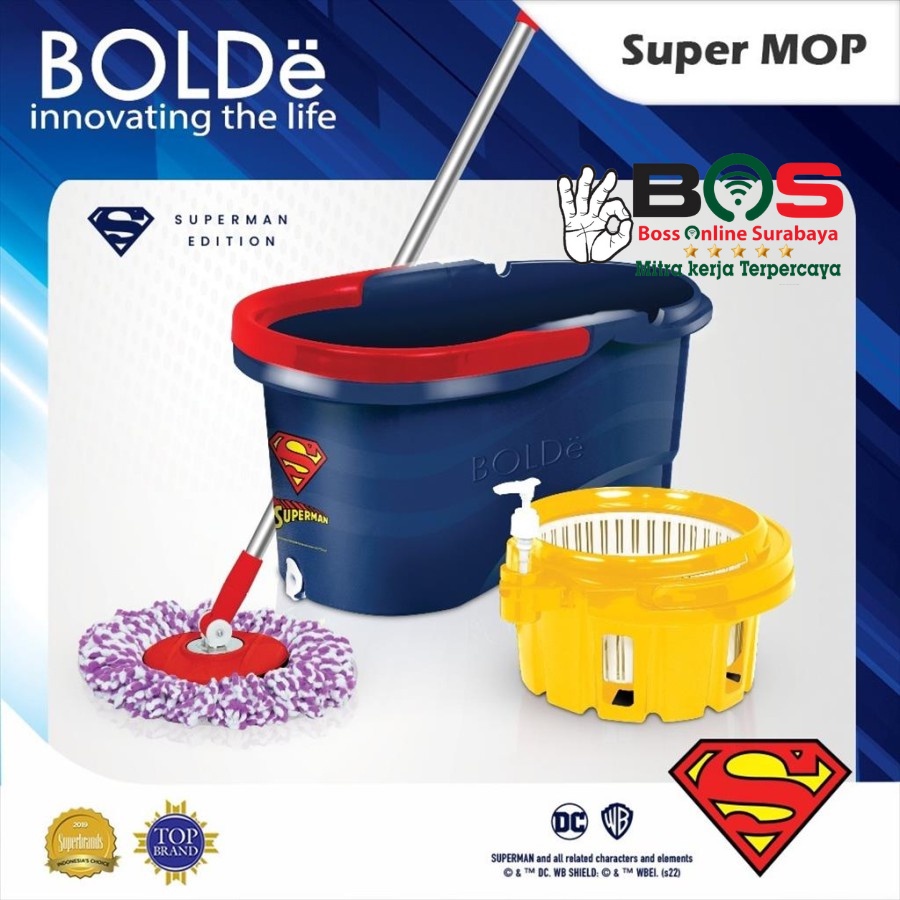 BOLDe Alat Pel Putar Superman Edition Super Mop Pel Lantai 6Liter