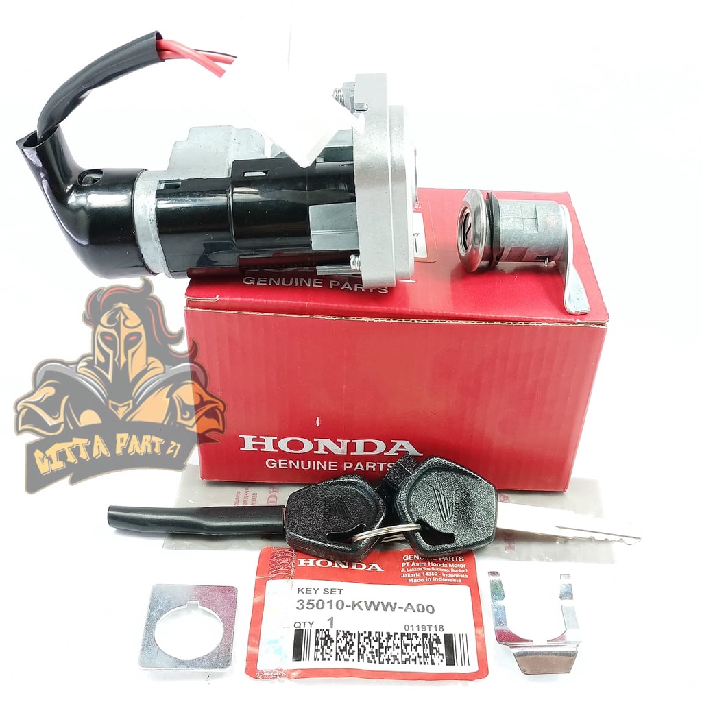 KUNCI KONTAK SET PLUS JOK BELAKANG HONDA KWW KUALITAS ASLI ORIGINAL HONDA AHM PRESISI PAS TINGGAL PASANG AWET DAN DIJAMIN MANTAP / KUNCI REVO ABS / KUNCI REVO ABSOLUTE / KUNCI REVO FIT / KUNCI BLADE KARBU / KONTAK REVO ABSOLUTE / KONTAK BLADE KARBU