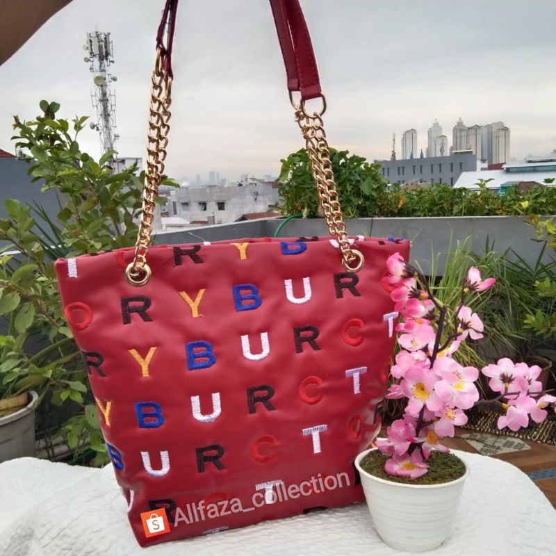 AllfazaTas,wanita Tote kuliah bordir wrna tali rantai.33x28