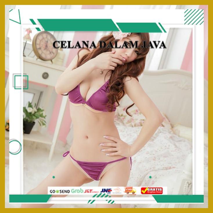 TERBARU PAKAIAN DALAM WANITA SATU SET BRA CD SATIN UNGU WANITA SIZE XL BC11 IMPORT