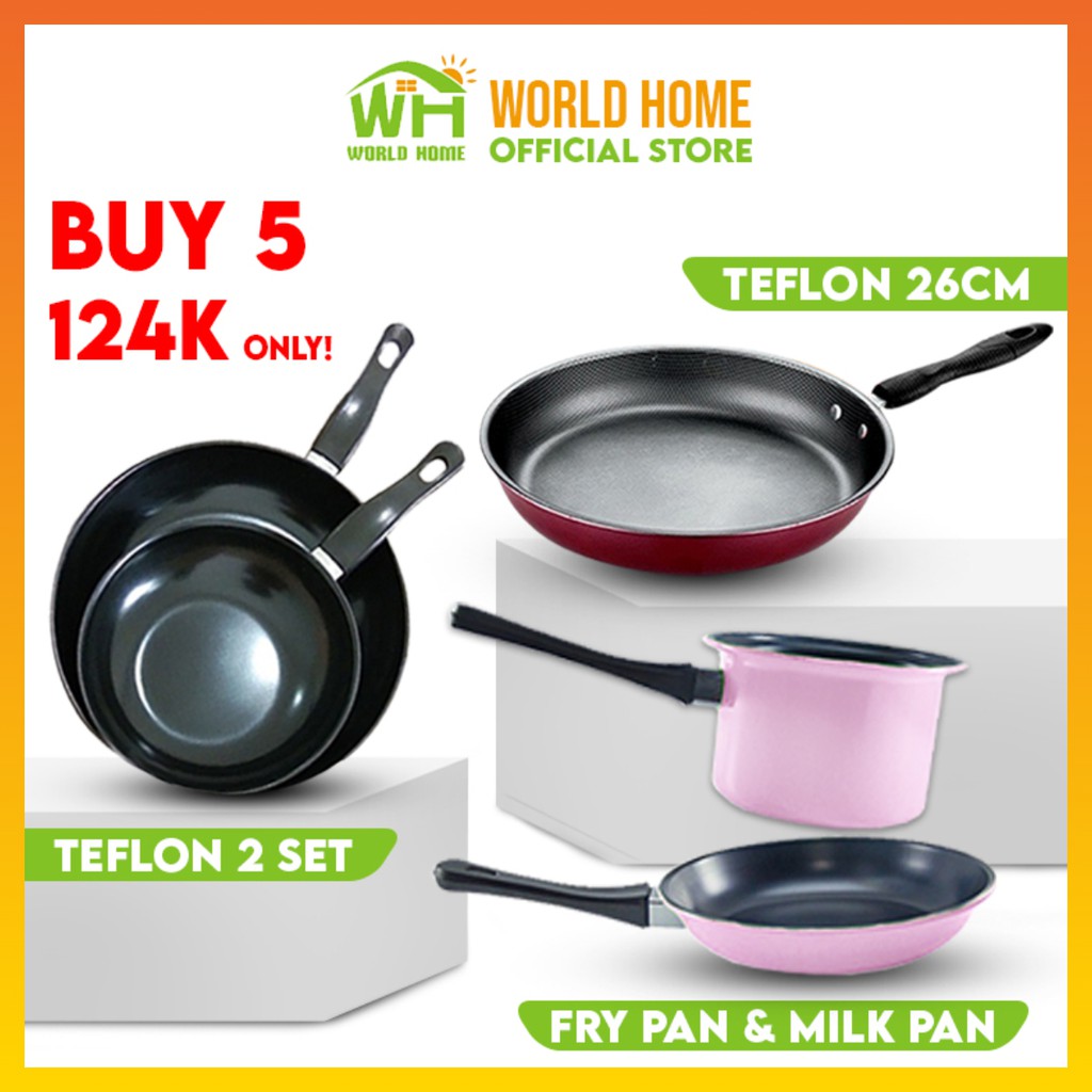 Big Promo Panci Set 5 in 1 Panci Teflon serbaguna panci isi 5 pcs murah