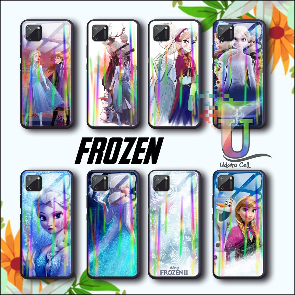 UC842 Case softcase gambar FROZEN back case glass aurora xiaomi redmi 4a 5a 6 6a 7 7a 8 8a note 4 5
