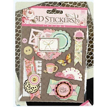 Scrapbook 3D Sticker - Greetings Tag