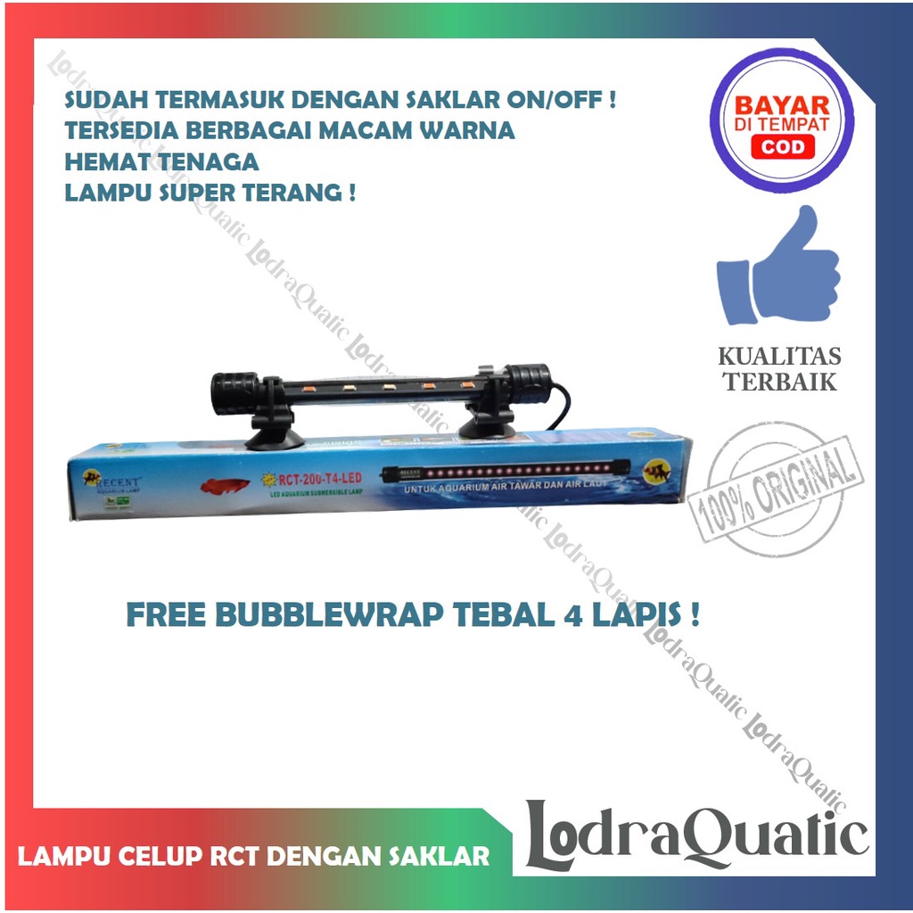 {LAMPU CELUP RECENT RCT} LAMPU LED CELUP AQUARIUM DENGAN SAKLAR ON OFF LAMPU AQUASCAPE T4 UKURAN 20-