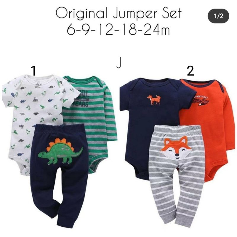 Set Jumper bayi/ set 3in1 baju bayi / jumper bayi / baju bayi import