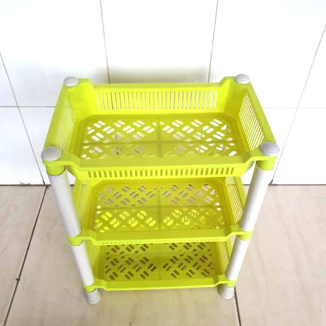 Keranjang plastik mini / Rak bumbu susun 3 ukuran kecil