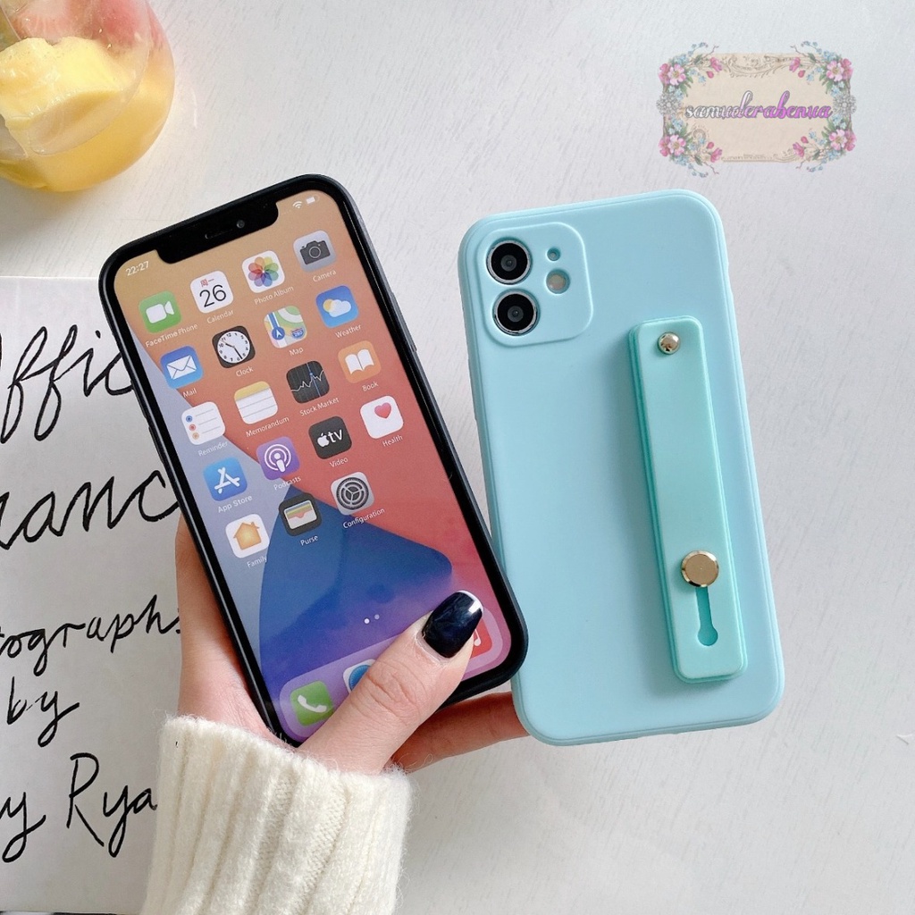 SOFTCASE MACARON HANDSTAND STANDING IPHONE 6G 6S 6+ 7G 8G 7 8 7+ 8+ X XS XR MAX SB3276