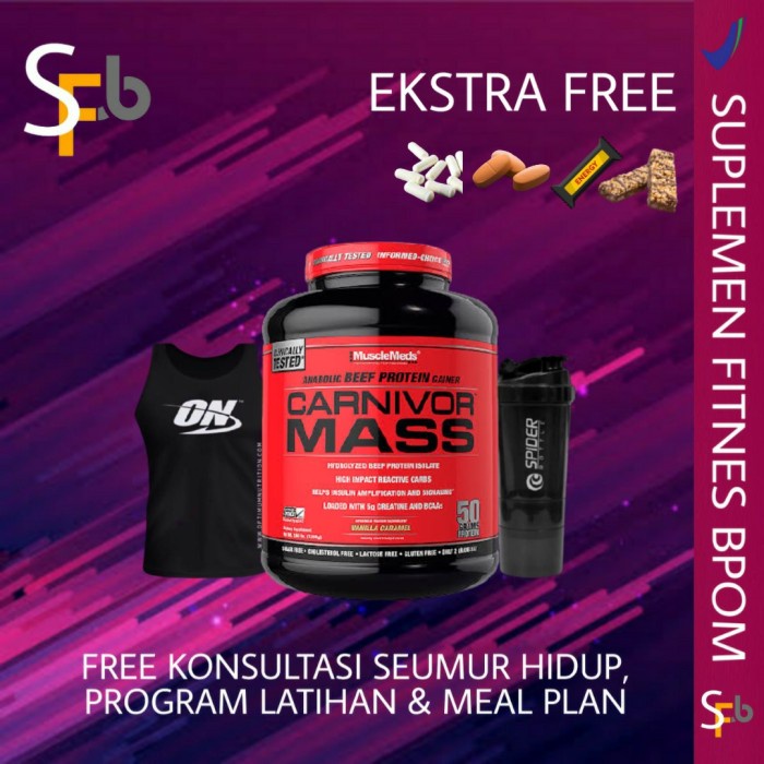 Kesehatan - Musclemeds Carnivor Mass Gainer 6 Lbs Suplemen Kesehatan Makanan Gym
