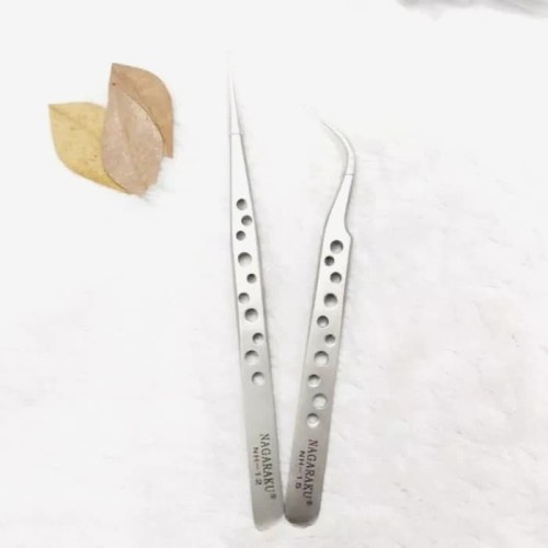 Pinset / Tweezers eyelash extension Nagaraku Bolong bolong