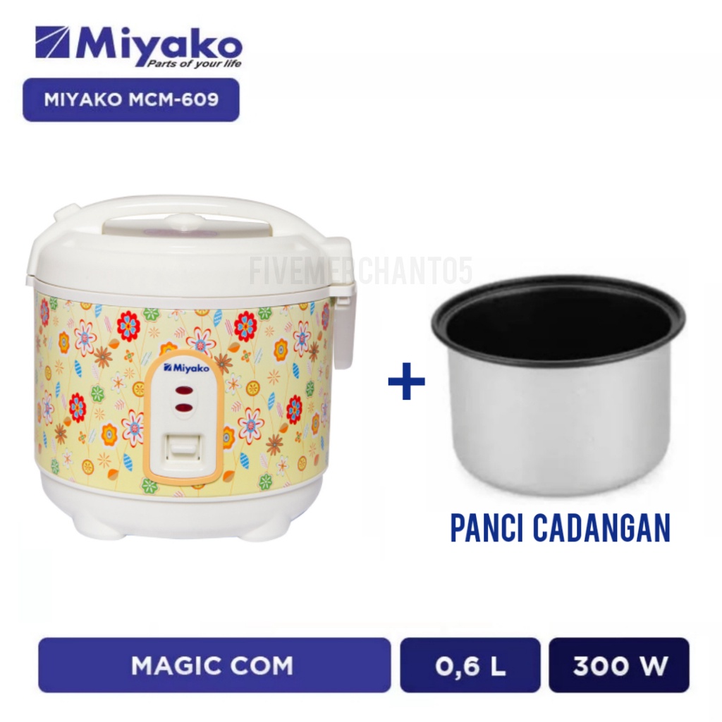 Rice Cooker Mini Miyako PSG-609 0,6 Liter 3 in 1 Magic Com Mini Miyako 609