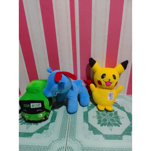 Boneka mix(kuda poni size m, tayo size m, pikachu  size m)