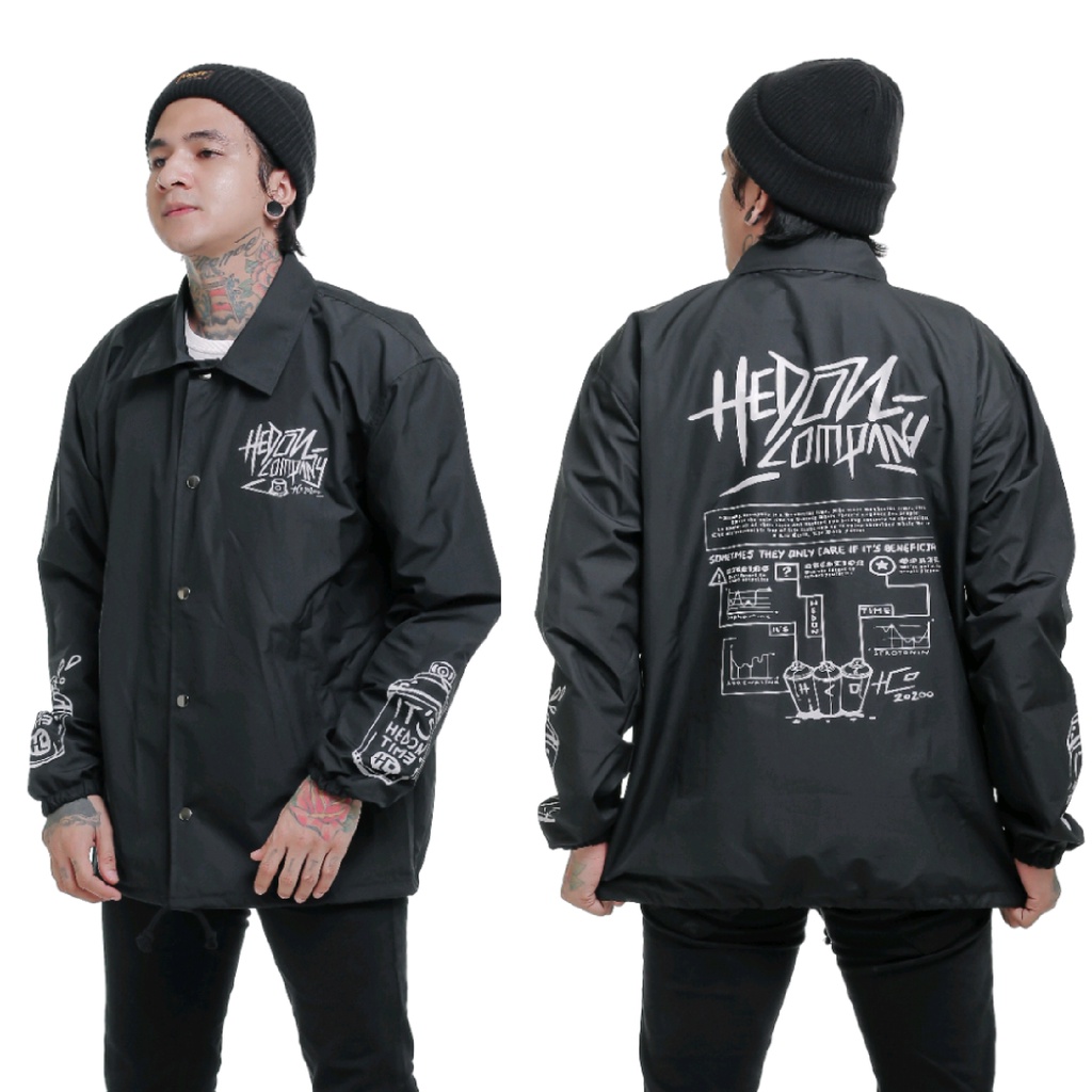 JAKET PRIA - JAKET COACH SALVIO HEXIA - JAKET WINDBREAKER - JAKET PARASUT PRIA - JAKET PARASUT-Hitam Tagging