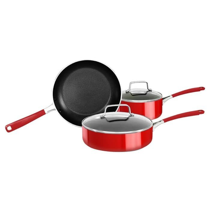 Kitchen Aid Cookware  pot dan Pan set - Kitchenaid Empire Red 5 pcs