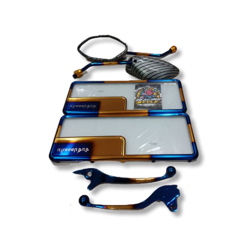 PAKETAN VARIASI MOTOR 3 IN 1 HONDA TWOTONE HENDELE + BINGKAI PLAT + SPION PNO BEAT VARIO SCOOPY DLL