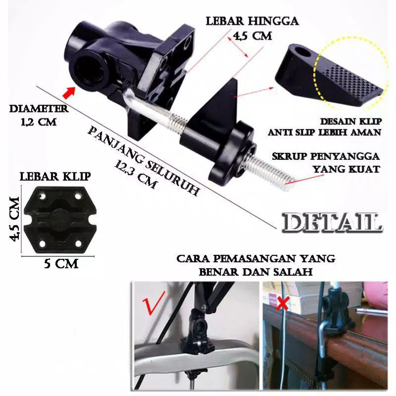 Penjepit lampu meja