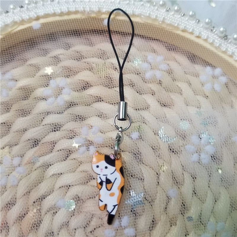 Tali Lanyard Motif Kucing Lucu Untuk Gantungan Kunci / Handphone