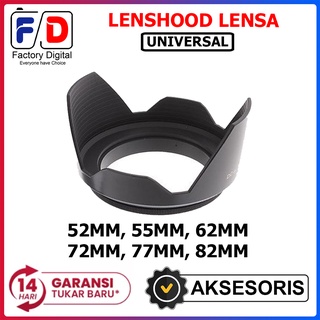 Lenshood 52mm 55mm 62mm 72mm 77mm 82mm Lens Hood Lensa Universal