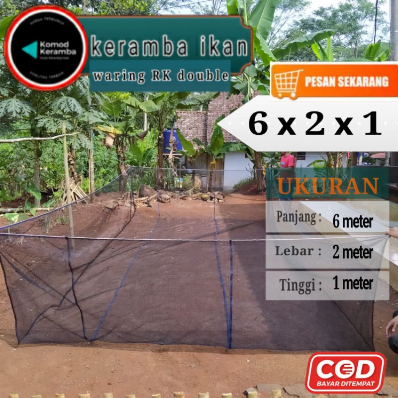keramba ikan  6x2x1 jaring apung karamba hapa kerambah ikan nila siap pakai