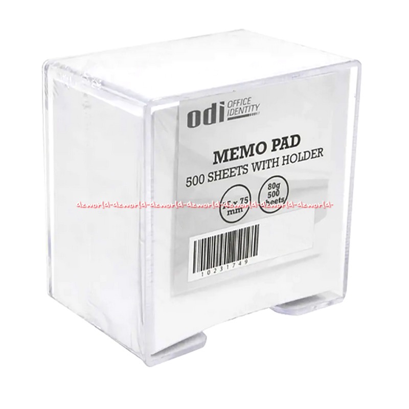 Odi Memopad 500lembar with Holder Kertas Notes Putih Dengan Box Note Lembaran Kotak Polos