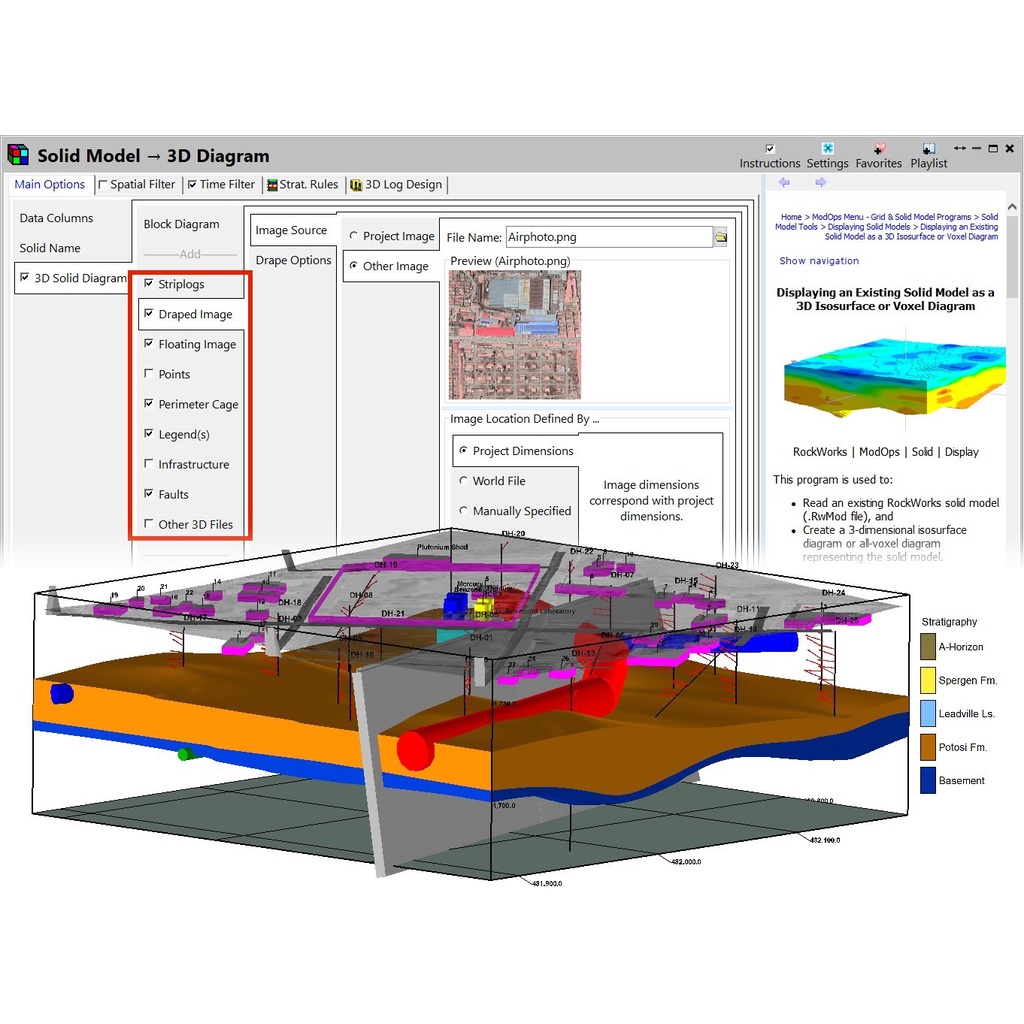 Software RockWare RockWorks 2022 Full Version Lifetime Program membuat peta geoteknik 2D dan 3D