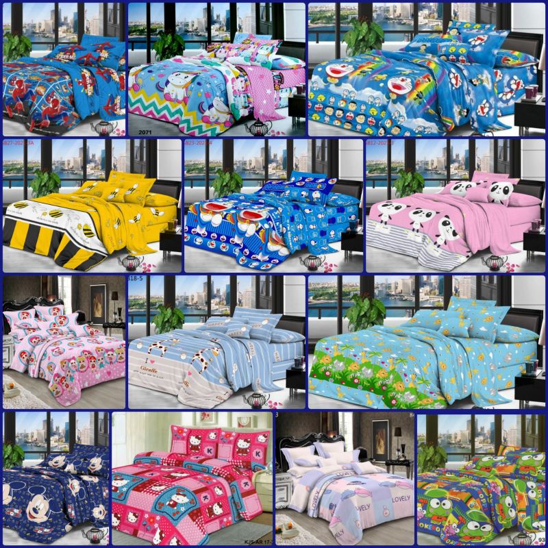 SPREI SET BADCOVER MURAH 160 x 200 cm dan 180 x 200 cm