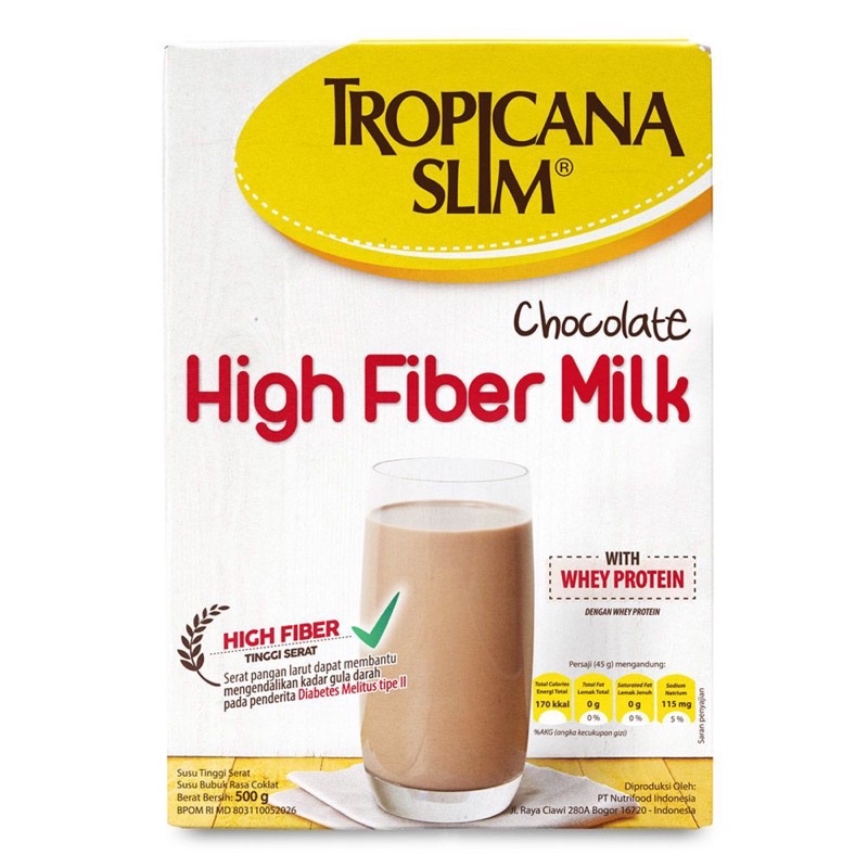 

Tropicana Slim High Fiber Milk 500gr Rasa Chocolate