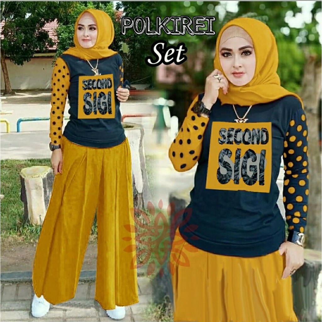 SET POLKIREI KULOT 4Warna