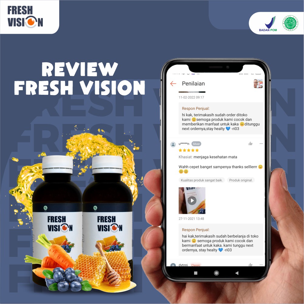 Madu Fresh Vision - Suplemen Kurangi Mata Minus Mines Pandangan Buram Kabur Atasi Masalah Kesehatan Mata Perih Kering Glukoma Glaukoma Katarak