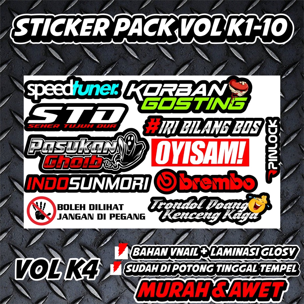 STICKER PACK RACING MOTOR BALAP MURAH LAMINASI GLOSY SUDAH CUTING TINGGAL TEMPEL