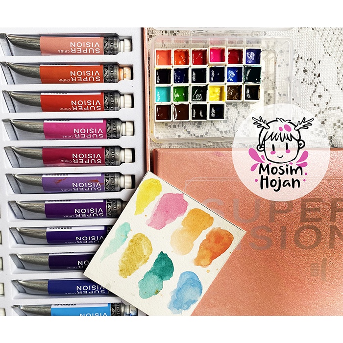 

Super Vision watercolor cat air share mini pan 24 warna