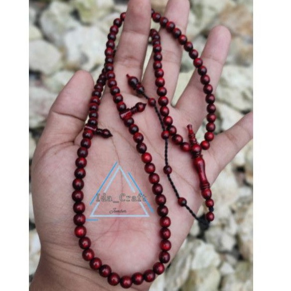TASBIH YUSER AKAR BAHAR TALI ARUS MERAH BERKUALITAS/TASBIH MUSLIM 99 AKAR BAHAR