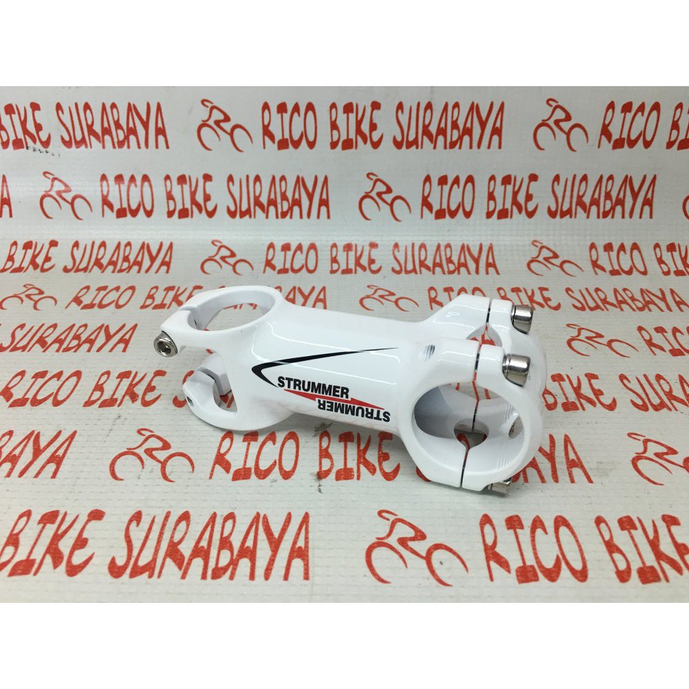 STEM MTB ROAD BALAP STRUMMER 3D 8cm WHITE Berkualitas