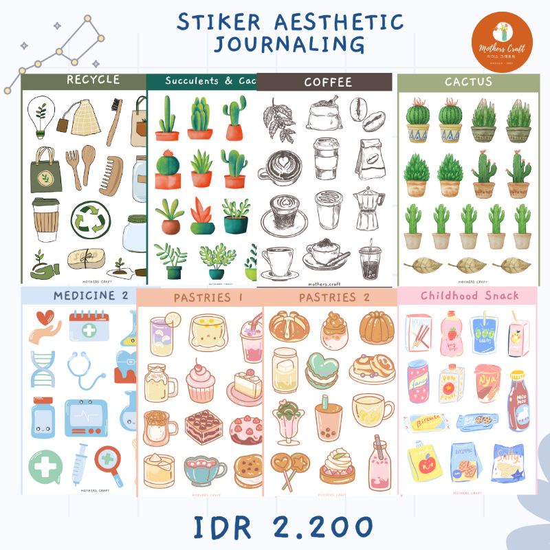 

[PART 2] Sticker Aesthetic Sticker Deco Stiker Tumblr Sticker Sheet Journal