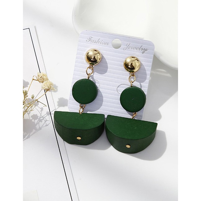 LRC Anting Tusuk Fashion Sector Shape Decorated Earrings