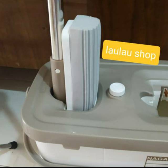 EMBER PEL INJAK PVA NAGATA 903 GAGANG STAINLESS STELL / PVA KANEBO MOP SET / Alat Pembersih Lantai