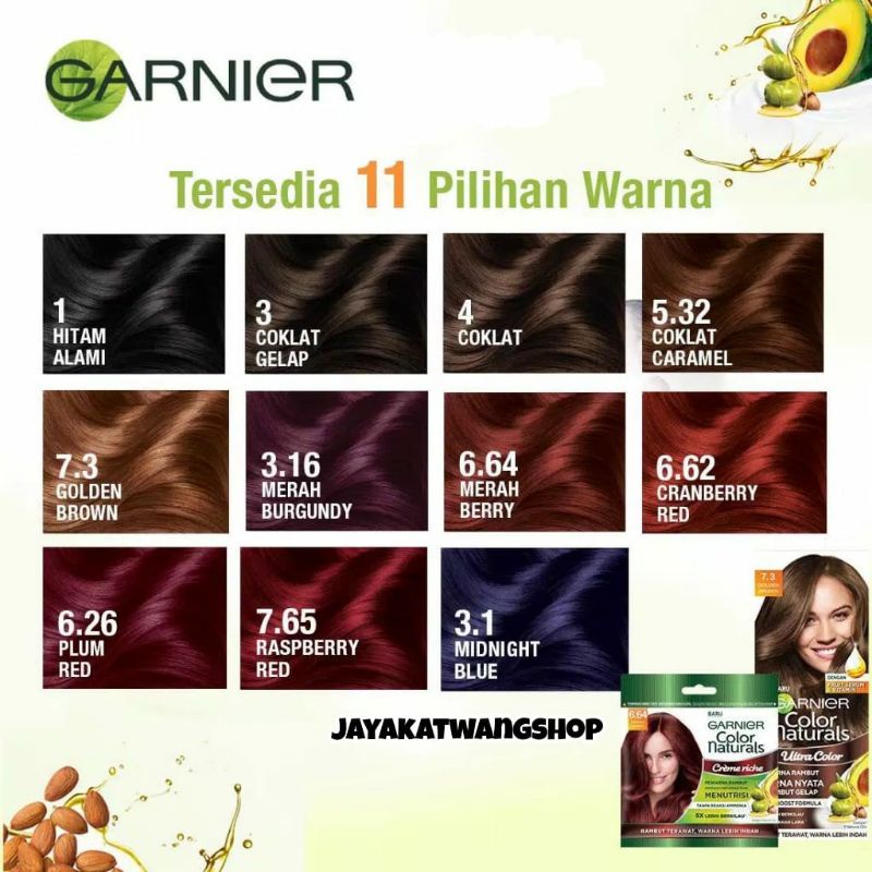 GARNIER Sachet Hair Color Natural Creme Riche Ultra Color / Semir Pewarna Rambut Permanen