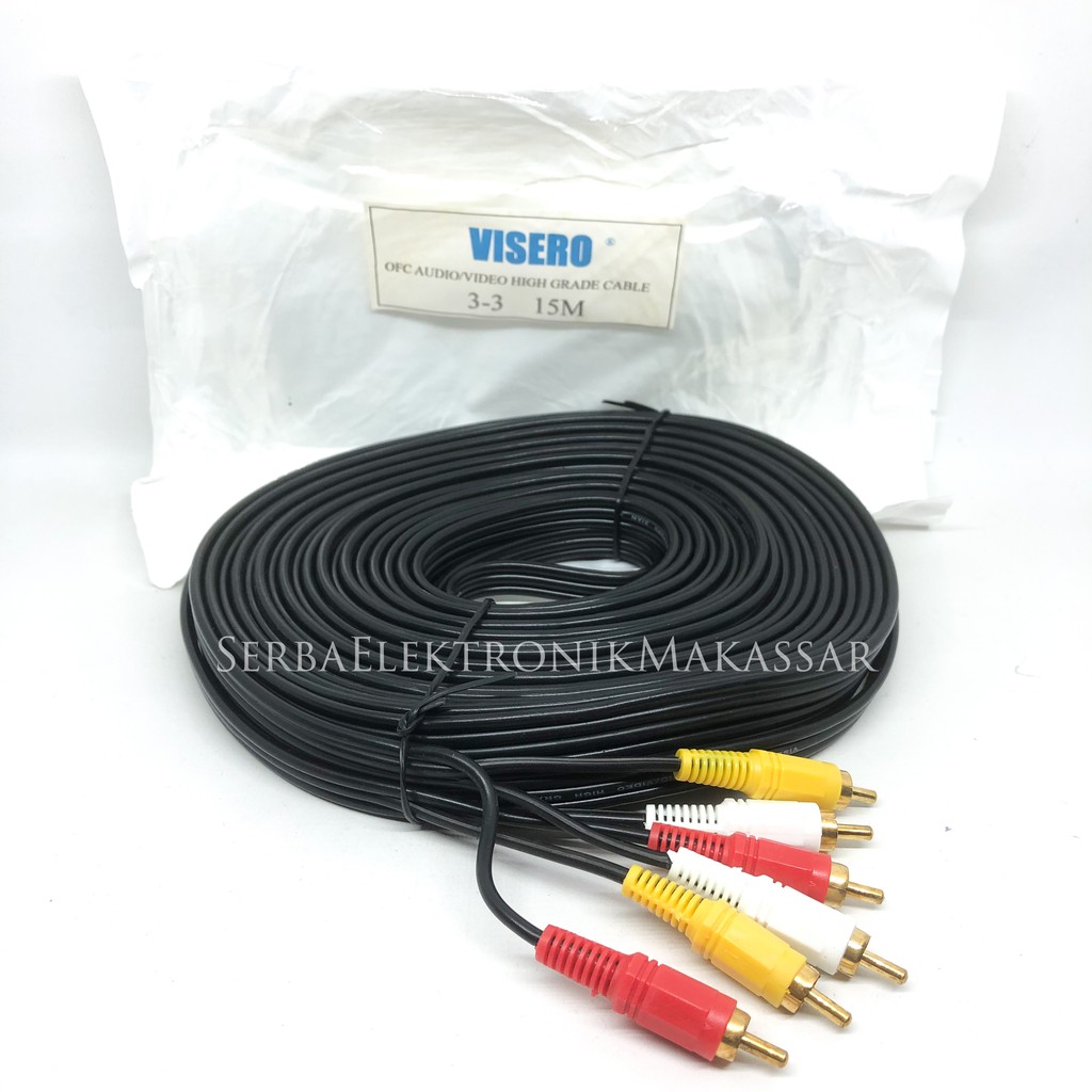 Kabel 3-3 Audio Video AV 3 RCA Male to 3 RCA Male 15Meter