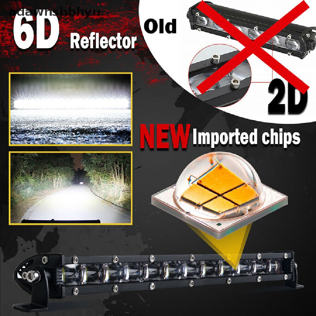 Adawnshbhyu 8inch 480W Lampu Kerja LED Bar Flood Spot Beam Offroad 4WD SUV Driving Fog Lamp