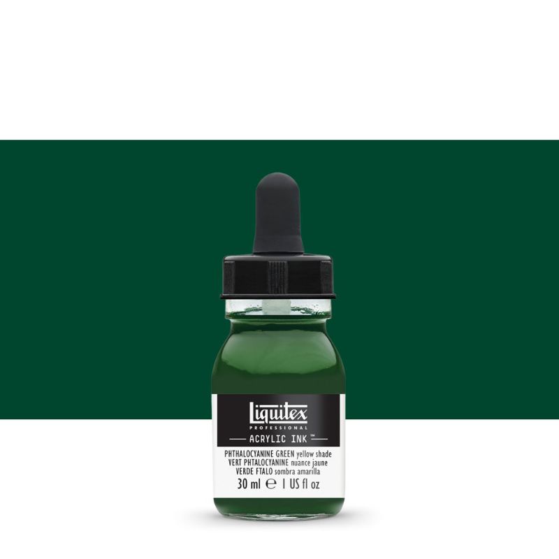 

ACRYLIC INK 30 ML PHTHLOCYANINE GREEN yellow shade LIQUITEX PROFESSIONAL