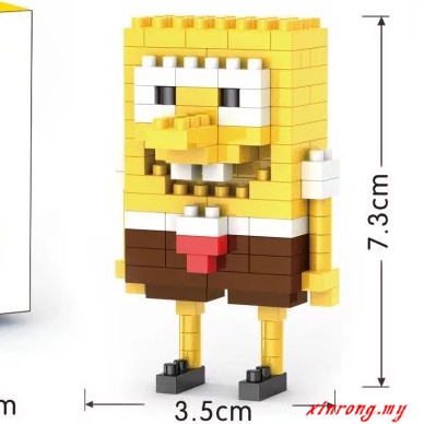 Hot Selling Mini Building Block SpongeBob Cartoon Pokemon Micro Particle Building Blocks